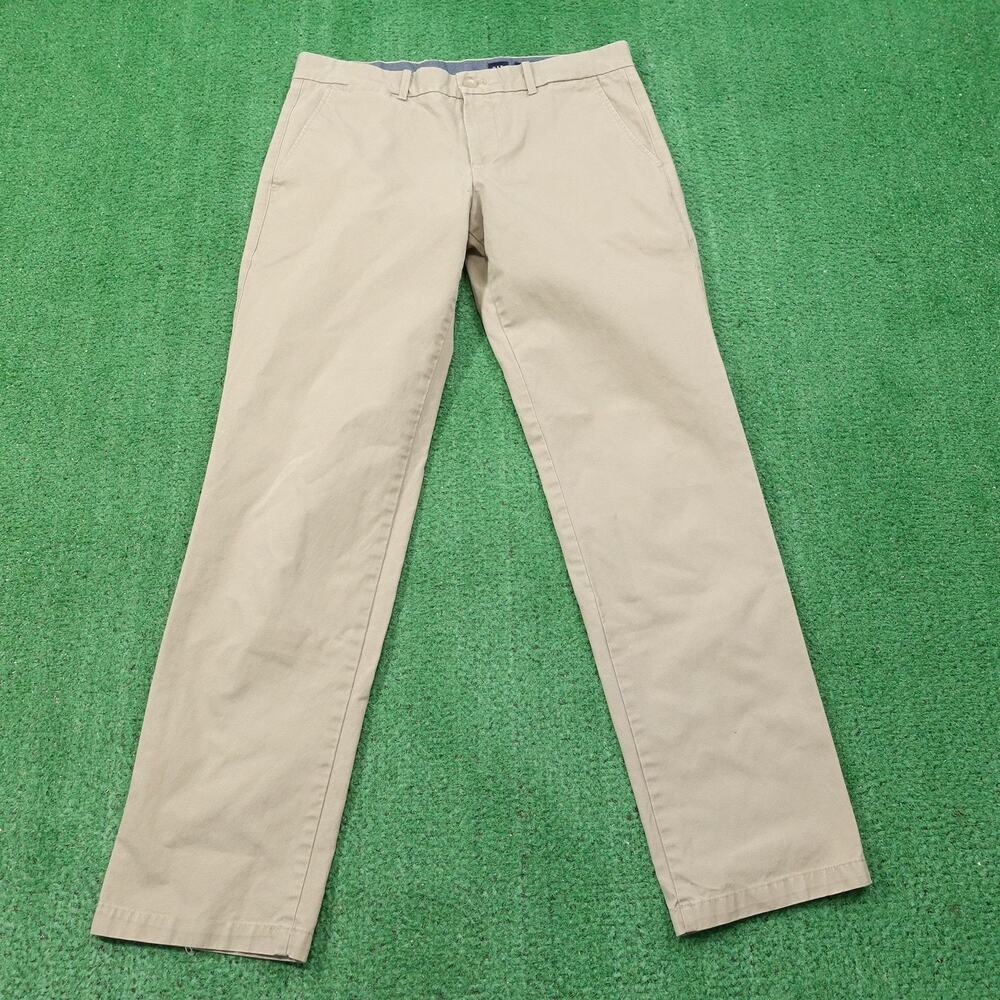 Gap Pants Mens 31x32 Beige Straight Fit Chino 100% Cotton‎ Casual Flat Front
